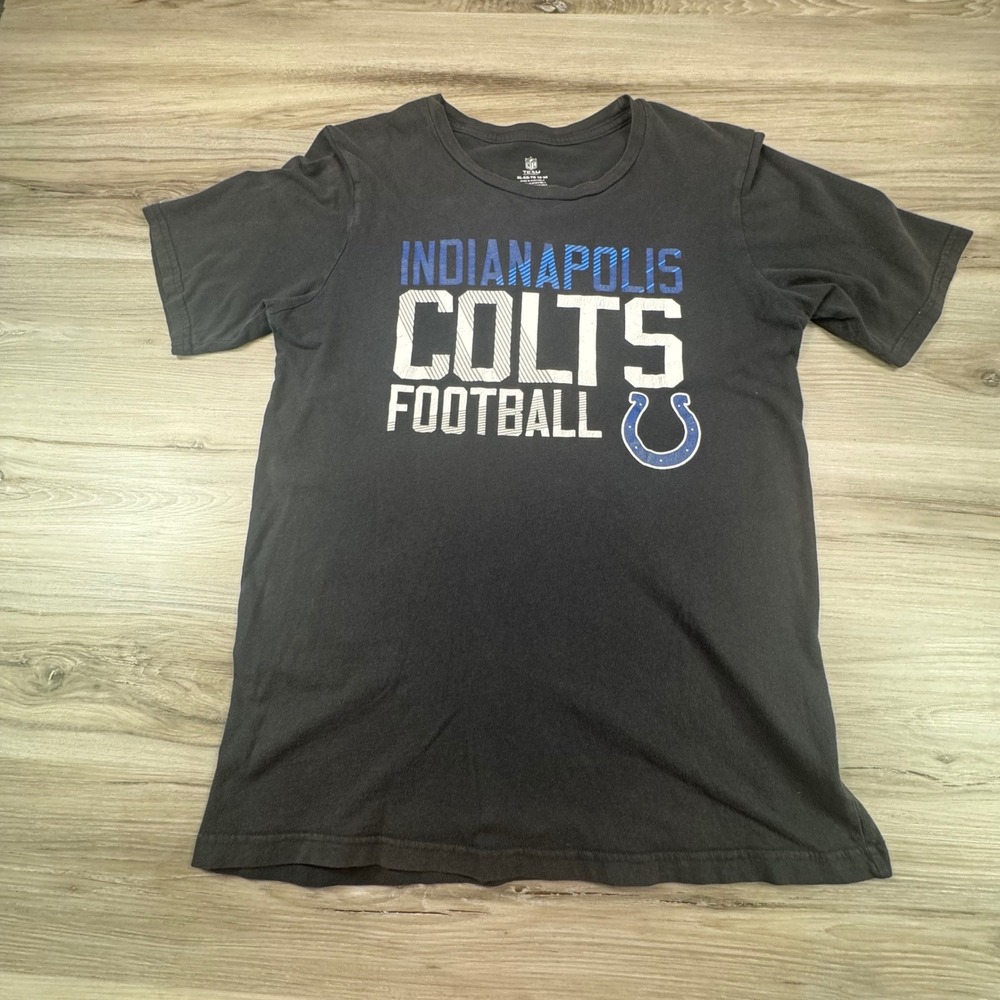 NFL Indianapolis Colts‎ Football T Shirt Kids XL 18-20 Black Team Apparel